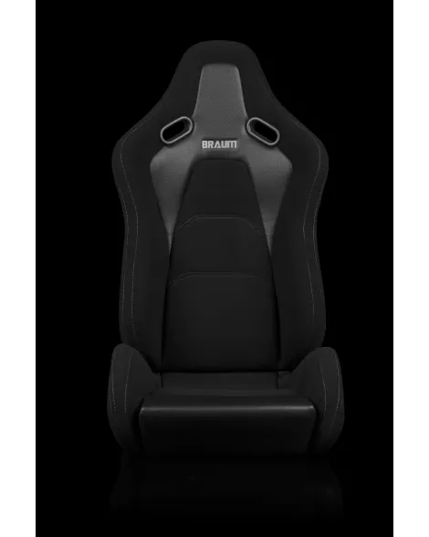 BRAUM Racing Seats Falcon-S Series Sport Seats Black Cloth / Grey Stitching PAIR BRAUM Racing Seats Falcon-S Series Sport Seats Black Cloth / Grey Stitching PAIR