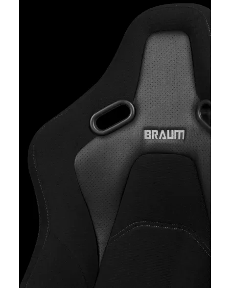 BRAUM Racing Seats Falcon-S Series Sport Seats Black Cloth / Grey Stitching PAIR BRAUM Racing Seats Falcon-S Series Sport Seats Black Cloth / Grey Stitching PAIR