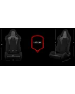 BRAUM Racing Seats Falcon-S Series Sport Seats Black Cloth / Grey Stitching PAIR BRAUM Racing Seats Falcon-S Series Sport Seats Black Cloth / Grey Stitching PAIR