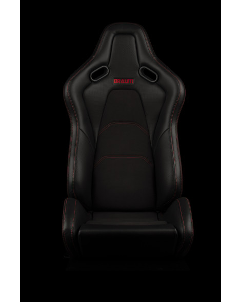 BRAUM Racing Seats Falcon-S Series Sport Seats Black / Red Stitching PAIR BRAUM Racing Seats Falcon-S Series Sport Seats Black / Red Stitching PAIR