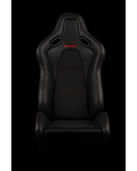 BRAUM Racing Seats Falcon-S Series Sport Seats Black / Red Stitching PAIR BRAUM Racing Seats Falcon-S Series Sport Seats Black / Red Stitching PAIR