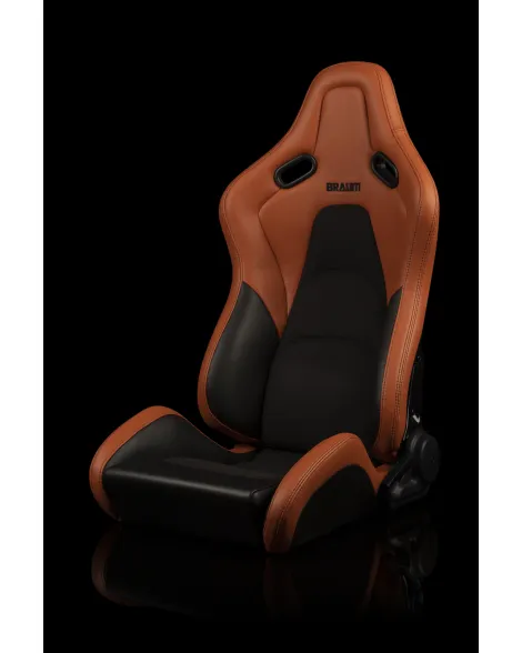 BRAUM Racing Seats Falcon-S Series Sport Seats British Tan / Black Stitching PAIR BRAUM Racing Seats Falcon-S Series Sport Seats British Tan / Black Stitching PAIR