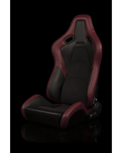 BRAUM Racing Seats Falcon-S Series Sport Seats Maroon Leatherette | Alcantara PAIR