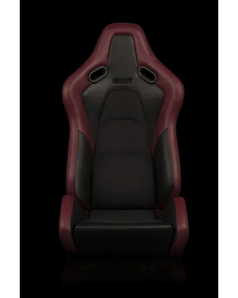 BRAUM Racing Seats Falcon-S Series Sport Seats Maroon Leatherette | Alcantara PAIR