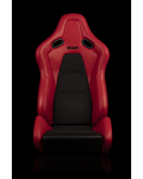 BRAUM Racing Seats Falcon-S Series Sport Seats Red / Black Stitching PAIR BRAUM Racing Seats Falcon-S Series Sport Seats Red / Black Stitching PAIR
