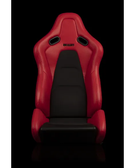 BRAUM Racing Seats Falcon-S Series Sport Seats Red / Black Stitching PAIR