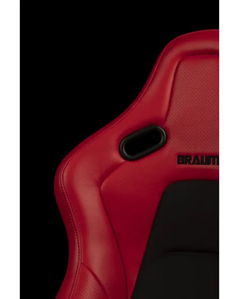 BRAUM Racing Seats Falcon-S Series Sport Seats Red / Black Stitching PAIR
