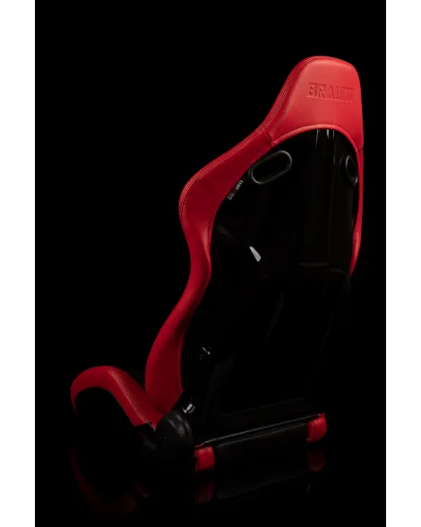 BRAUM Racing Seats Falcon-S Series Sport Seats Red / Black Stitching PAIR