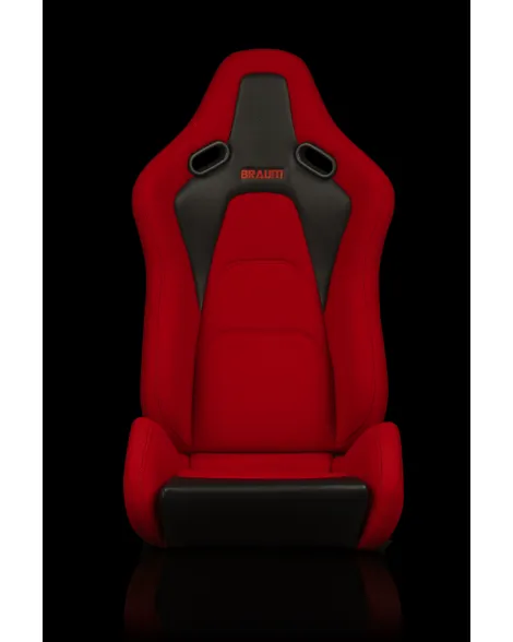 BRAUM Racing Seats Falcon-S Series Sport Seats Red Cloth / Black Stitching PAIR BRAUM Racing Seats Falcon-S Series Sport Seats Red Cloth / Black Stitching PAIR