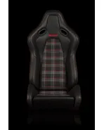 BRAUM Racing Seats Falcon-S Series Sport Seats Black & Red Plaid PAIR BRAUM Racing Seats Falcon-S Series Sport Seats Black & Red Plaid PAIR