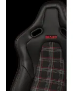 BRAUM Racing Seats Falcon-S Series Sport Seats Black & Red Plaid PAIR BRAUM Racing Seats Falcon-S Series Sport Seats Black & Red Plaid PAIR