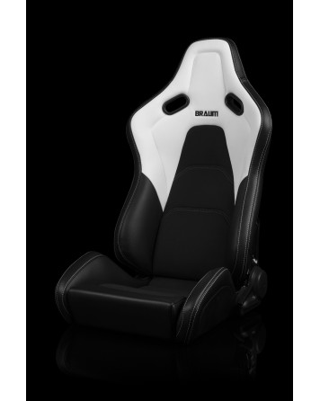 BRAUM Racing Seats Falcon-S Series Sport Seats White / White Stitching PAIR BRAUM Racing Seats Falcon-S Series Sport Seats White / White Stitching PAIR