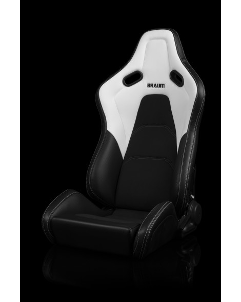 BRAUM Racing Seats Falcon-S Series Sport Seats White / White Stitching PAIR BRAUM Racing Seats Falcon-S Series Sport Seats White / White Stitching PAIR