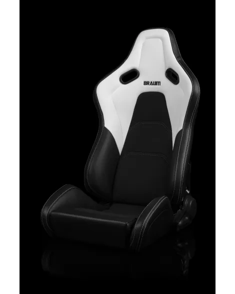 BRAUM Racing Seats Falcon-S Series Sport Seats White / White Stitching PAIR BRAUM Racing Seats Falcon-S Series Sport Seats White / White Stitching PAIR