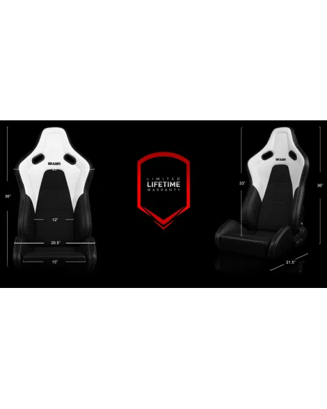 BRAUM Racing Seats Falcon-S Series Sport Seats White / White Stitching PAIR BRAUM Racing Seats Falcon-S Series Sport Seats White / White Stitching PAIR