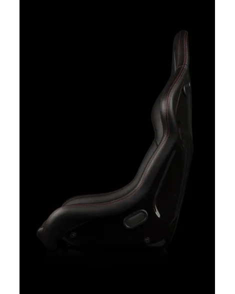 BRAUM Falcon-S Fixed Back Bucket Composite Seat Black Alcantara | Red Stitching Single