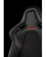 BRAUM Falcon-S Fixed Back Bucket Composite Seat Black Alcantara | Red Stitching Single BRAUM Falcon-S Fixed Back Bucket Composite Seat Black Alcantara | Red Stitching Single