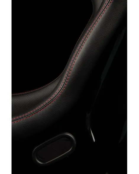 BRAUM Falcon-S Fixed Back Bucket Composite Seat Black Alcantara | Red Stitching Single