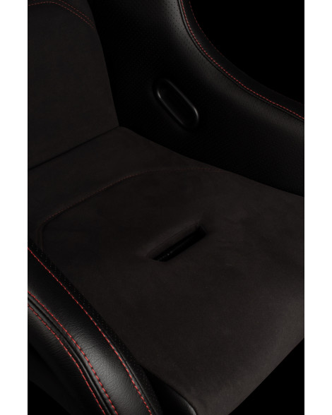 BRAUM Falcon-S Fixed Back Bucket Composite Seat Black Alcantara | Red Stitching Single BRAUM Falcon-S Fixed Back Bucket Composite Seat Black Alcantara | Red Stitching Single