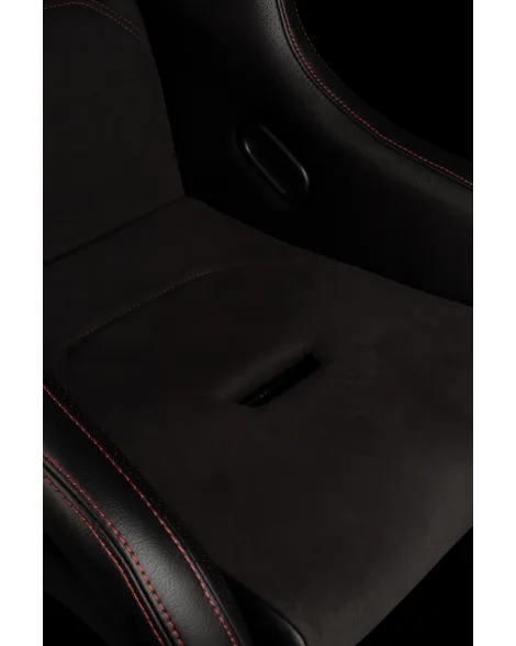 BRAUM Falcon-S Fixed Back Bucket Composite Seat Black Alcantara | Red Stitching Single