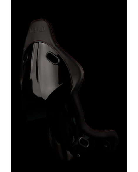 BRAUM Falcon-S Fixed Back Bucket Composite Seat Black Alcantara | Red Stitching Single BRAUM Falcon-S Fixed Back Bucket Composite Seat Black Alcantara | Red Stitching Single
