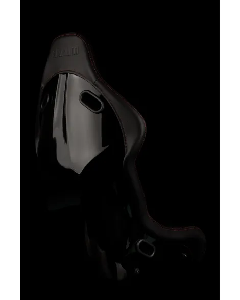 BRAUM Falcon-S Fixed Back Bucket Composite Seat Black Alcantara | Red Stitching Single