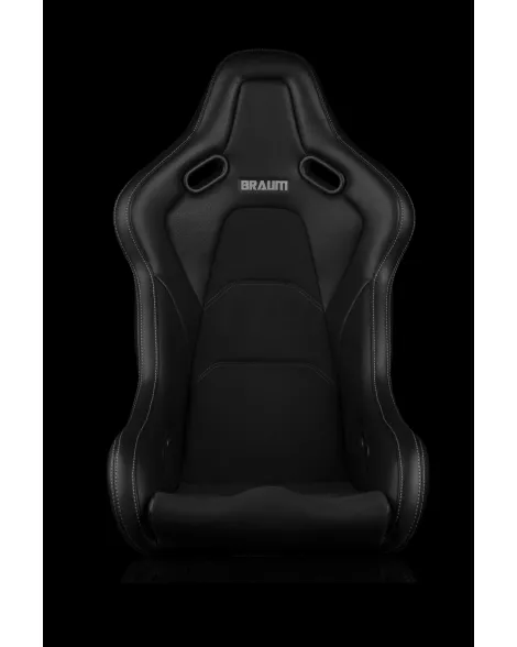 BRAUM Falcon-S Fixed Back Bucket Composite Seat Black Alcantara | White Stitching Single BRAUM Falcon-S Fixed Back Bucket Composite Seat Black Alcantara | White Stitching Single