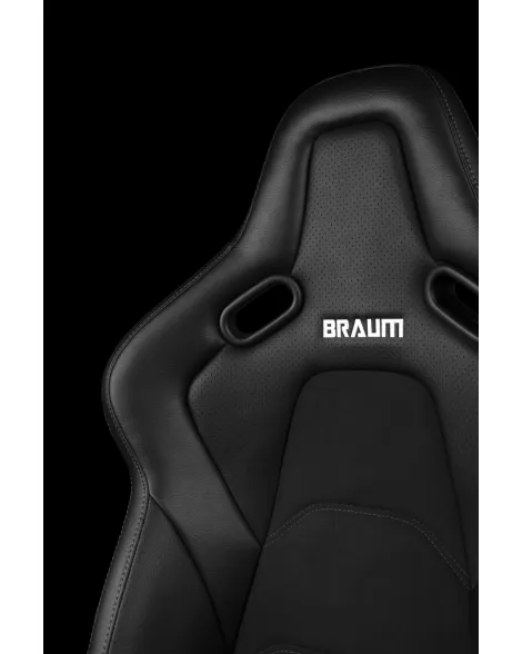 BRAUM Falcon-S Fixed Back Bucket Composite Seat Black Alcantara | White Stitching Single BRAUM Falcon-S Fixed Back Bucket Composite Seat Black Alcantara | White Stitching Single