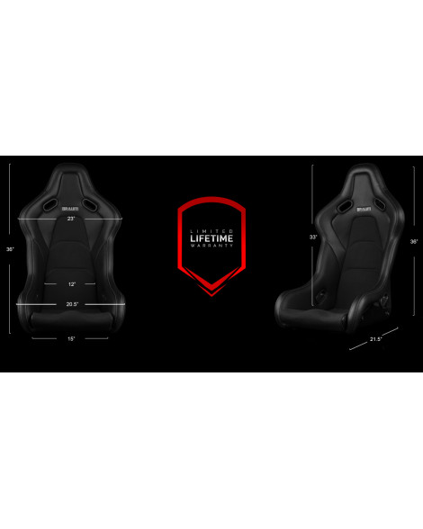 BRAUM Falcon-S Fixed Back Bucket Composite Seat Black Alcantara | White Stitching Single BRAUM Falcon-S Fixed Back Bucket Composite Seat Black Alcantara | White Stitching Single