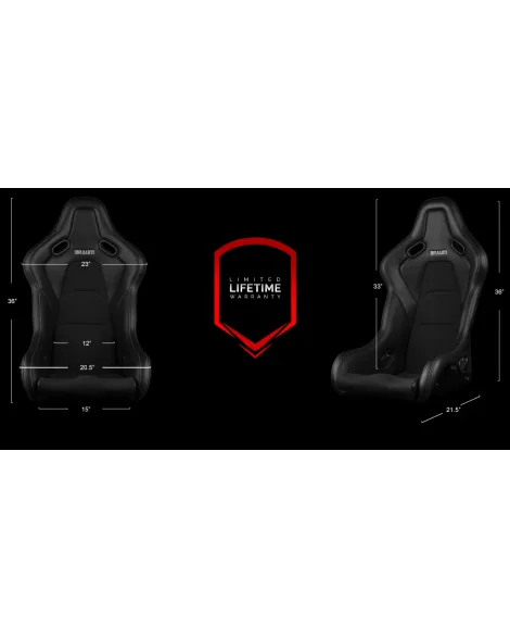 BRAUM Falcon-S Fixed Back Bucket Composite Seat Black Alcantara | White Stitching Single BRAUM Falcon-S Fixed Back Bucket Composite Seat Black Alcantara | White Stitching Single