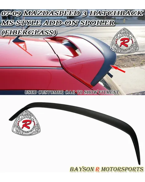 Mazda 3 MPS 07-09 (Mazdaspeed 3) Bayson R Motorsports MS Style Add-On Spoiler (Fiber Glass) Mazda 3 MPS 07-09 (Mazdaspeed 3) Bayson R Motorsports MS Style Add-On Spoiler (Fiber Glass)
