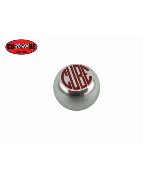 CUBE Speed Red On Silver Billet Gear Shift Knob CUBE Speed Red On Silver Billet Gear Shift Knob