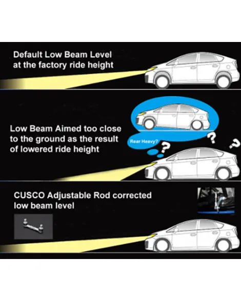 Cusco Adjustable Auto Headlight Leveling Rod Short 73-90mm for Toyota GT86 / Subaru BRZ 12-21 / EVO X Cusco Adjustable Auto Headlight Leveling Rod Short 73-90mm for Toyota GT86 / Subaru BRZ 12-21 / EVO X