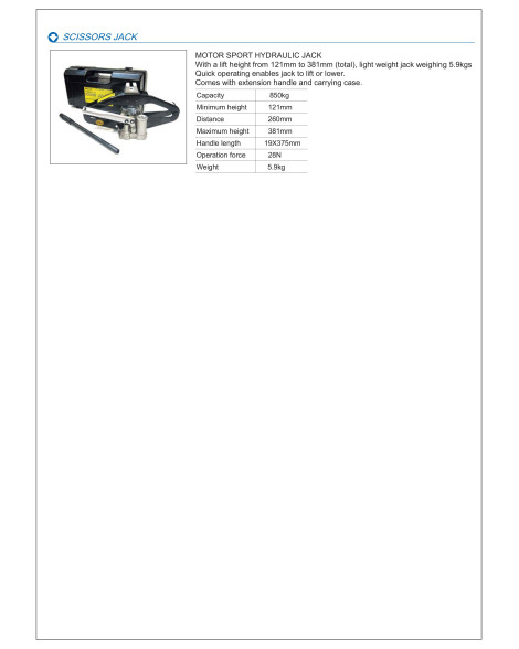 Cusco Motorsport Hydraulic Scissor Jack – 850kg Cusco Motorsport Hydraulic Scissor Jack – 850kg