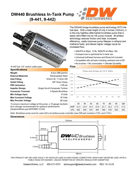 Toyota Supra MK4 1992-1996 DeatschWerks DW440 440lph in-tank brushless fuel pump w/ install kit C102 Toyota Supra MK4 1992-1996 DeatschWerks DW440 440lph in-tank brushless fuel pump w/ install kit C102
