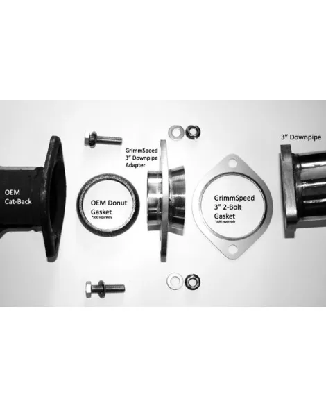 Subaru GrimmSpeed 3" Downpipe Adapter Aftermarket DP>OEM Subaru Cat-Back Subaru GrimmSpeed 3" Downpipe Adapter Aftermarket DP>OEM Subaru Cat-Back