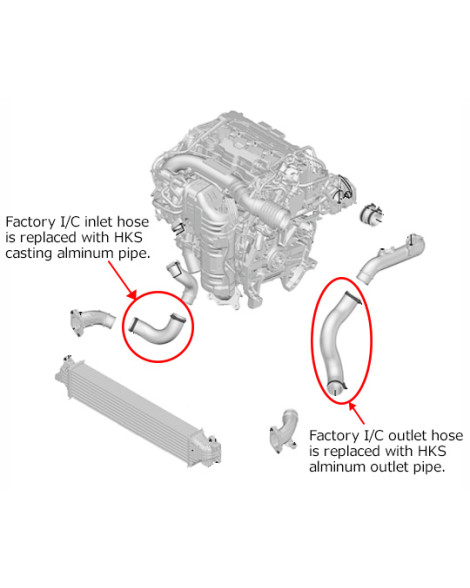 Honda Civic Type-R FK8 17-21 HKS Intercooler Piping Kit Honda Civic Type-R FK8 17-21 HKS Intercooler Piping Kit