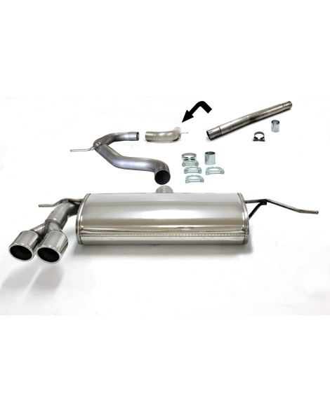 Audi A3 (8P) Diesel Turbo 03+ Jetex Cat Back Exhaust System (Half System - Non-Resonated w/ Racepipe)