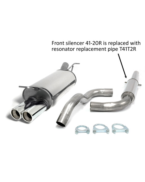 Audi A3 (8L) Petrol Turbo + TDI 96-03 Jetex Exhausts Half System - Non-Resonated w/Racepipe
