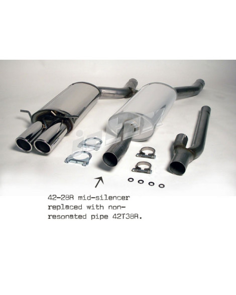 Audi A4 (B5) Quattro 2.4/2.6/2.8/2.5 94-00 Jetex Cat Back Exhaust (Half System - Non Resonated w/ Racepipe)