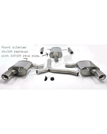 Audi A5 Petrol Turbo 2WD/Quattro 06+ Jetex Cat Back Exhaust (Half System - Non-Resonated w/ Racepipe)