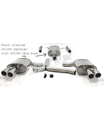 Audi A5 Petrol Turbo 2WD/Quattro 06+ Jetex Cat Back Exhaust (Half System - Non-Resonated w/ Racepipe)