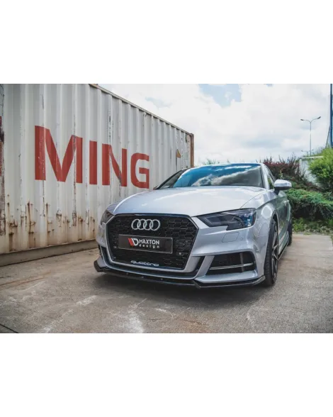 Maxton Design Front Splitter V.3 Audi S3 / A3 S-Line 8V Facelift Sedan 2016-2020