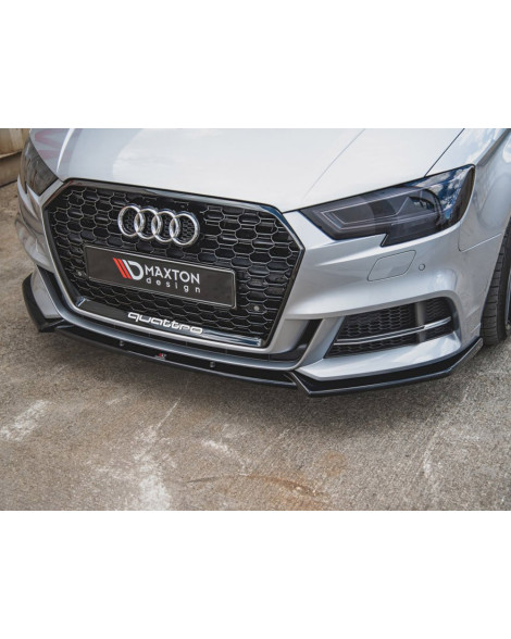 Maxton Design Front Splitter V.3 Audi S3 / A3 S-Line 8V Facelift Sedan 2016-2020 Maxton Design Front Splitter V.3 Audi S3 / A3 S-Line 8V Facelift Sedan 2016-2020