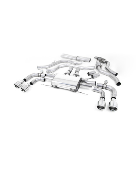 Milltek Cat-Back Exhaust System with GT-100 Polished Trims - Valved Alfa Romeo Giulia Quadrifoglio 2.9 V6 Bi-Turbo (Non OPF/GPF) 2017-On Milltek Cat-Back Exhaust System with GT-100 Polished Trims - Valved Alfa Romeo Giulia Quadrifoglio 2.9 V6 Bi-Turbo (Non OPF/GPF) 2017-On