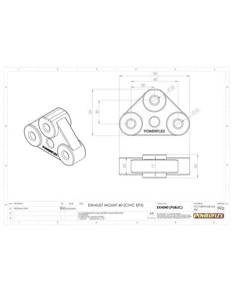 Powerflex Exhaust Mount / Hanger EXH040 Powerflex Exhaust Mount / Hanger EXH040