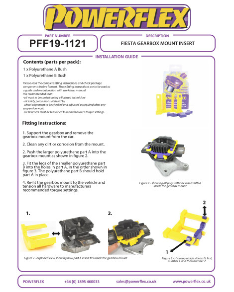 Ford Fiesta MK6 ST ST150 2002-2008 Powerflex Gearbox Mount Insert PFF19-1121 Ford Fiesta MK6 ST ST150 2002-2008 Powerflex Gearbox Mount Insert PFF19-1121