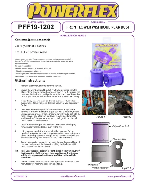 Ford Focus MK2 ST225 / RS 2005-2010 Powerflex Front Lower Wishbone Rear Bushes PFF19-1202 Ford Focus MK2 ST225 / RS 2005-2010 Powerflex Front Lower Wishbone Rear Bushes PFF19-1202