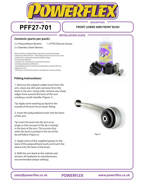 Jaguar XF XFR X250 2008-2015 Powerflex Front Lower Arm Front Bushes PFF27-701 Jaguar XF XFR X250 2008-2015 Powerflex Front Lower Arm Front Bushes PFF27-701
