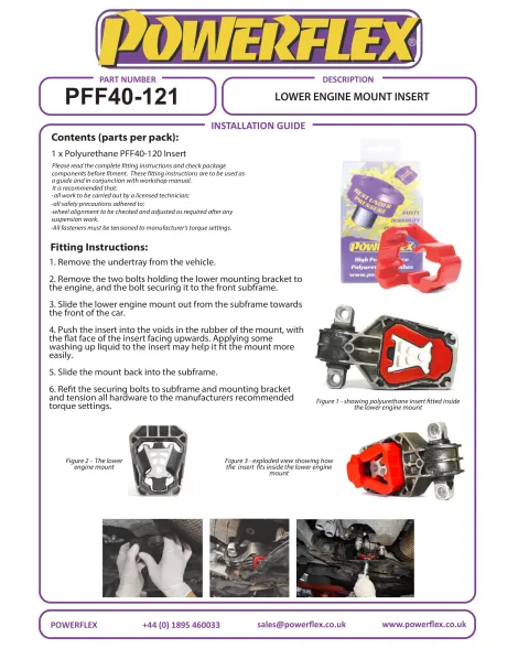 Mercedes A Class W176 A45 AMG / CLA W117 W156 / GLA W156 Powerflex Lower Engine Mount Insert PFF40-121